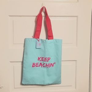 Beautiful pink 💗 and blue tote bag!!!